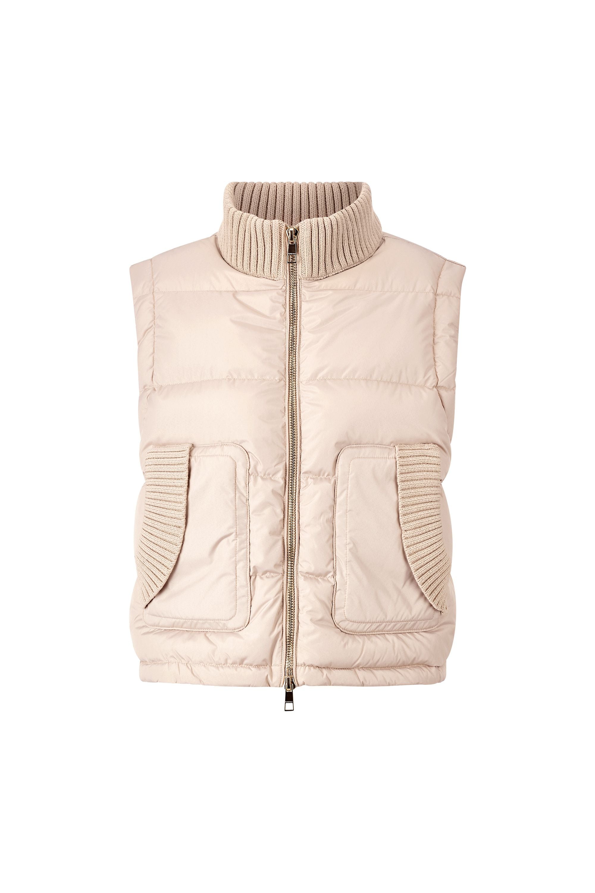 Steppweste mit Stehkragen - 223-caffee latte - Beige