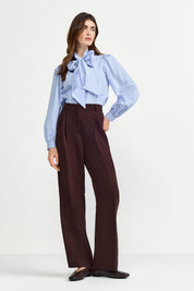 Hose Wide Leg - 285-dark chocolate - Braun