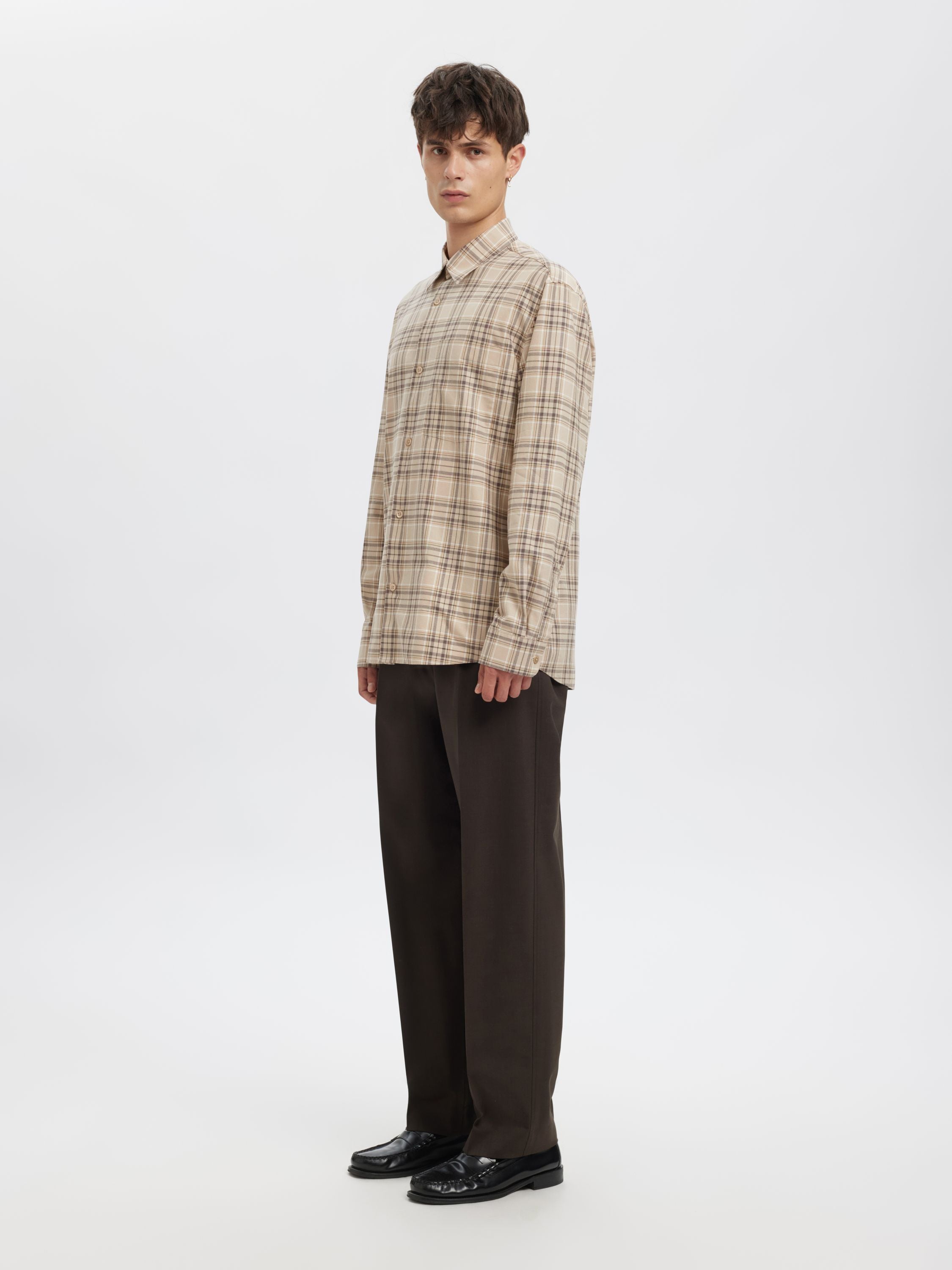Freizeithemd Relaxed Fit - Pure Cashmere/Checks - Beige