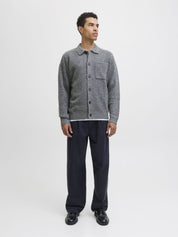Strickjacke Relaxed Fit - Medium Grey Melange - Grau