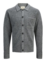 Strickjacke Relaxed Fit - Medium Grey Melange - Grau