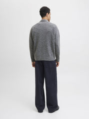 Strickjacke Relaxed Fit - Medium Grey Melange - Grau