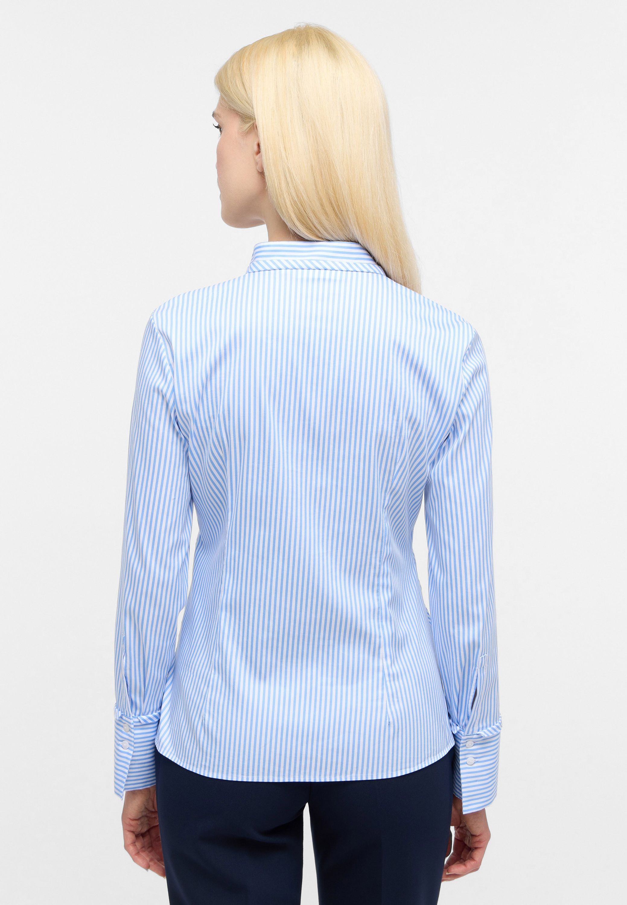 Bluse gestreift Slim Fit - 12-mittelblau - Blau