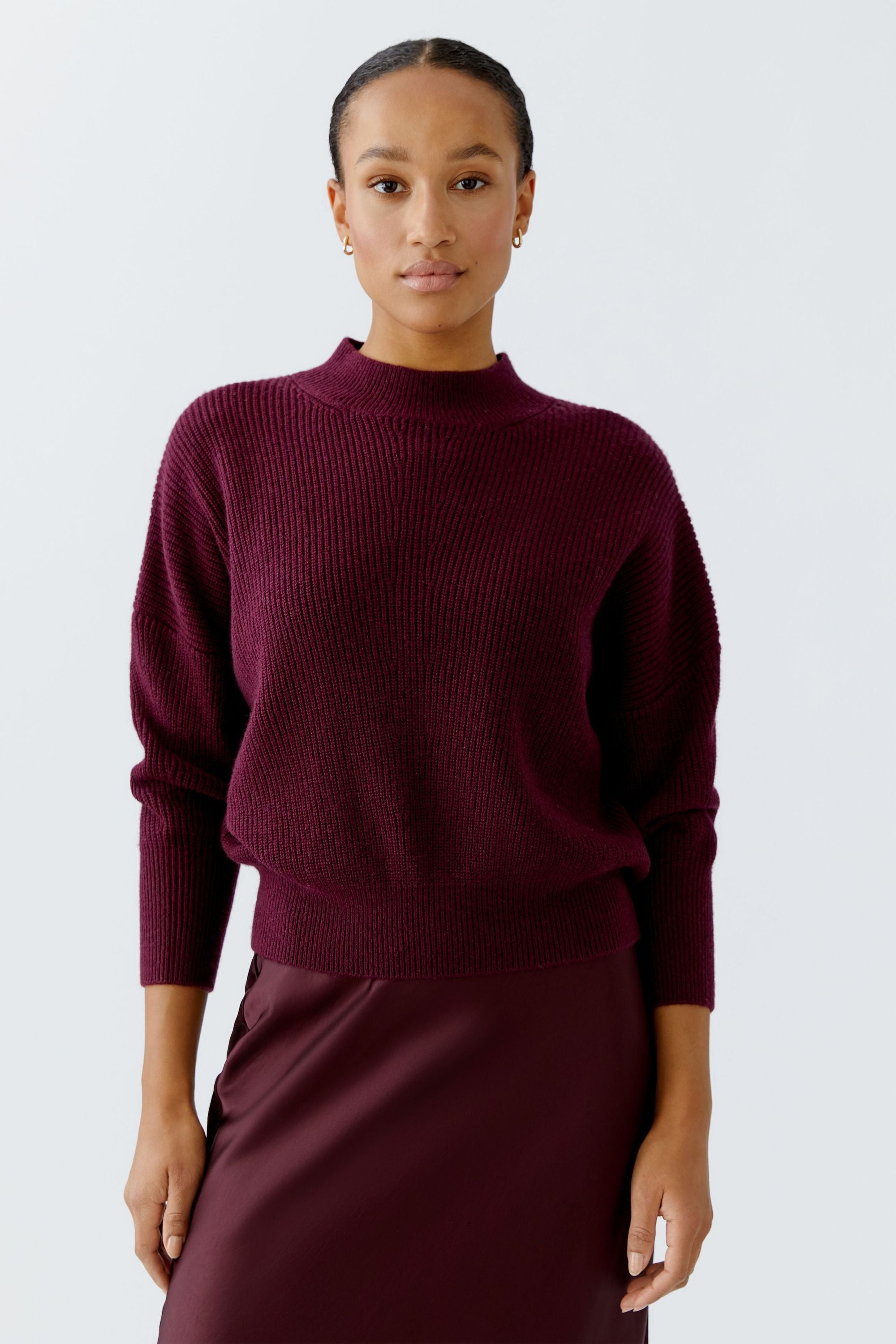 Strickpullover aus Wollmix - 3912-bramble berry - Violett
