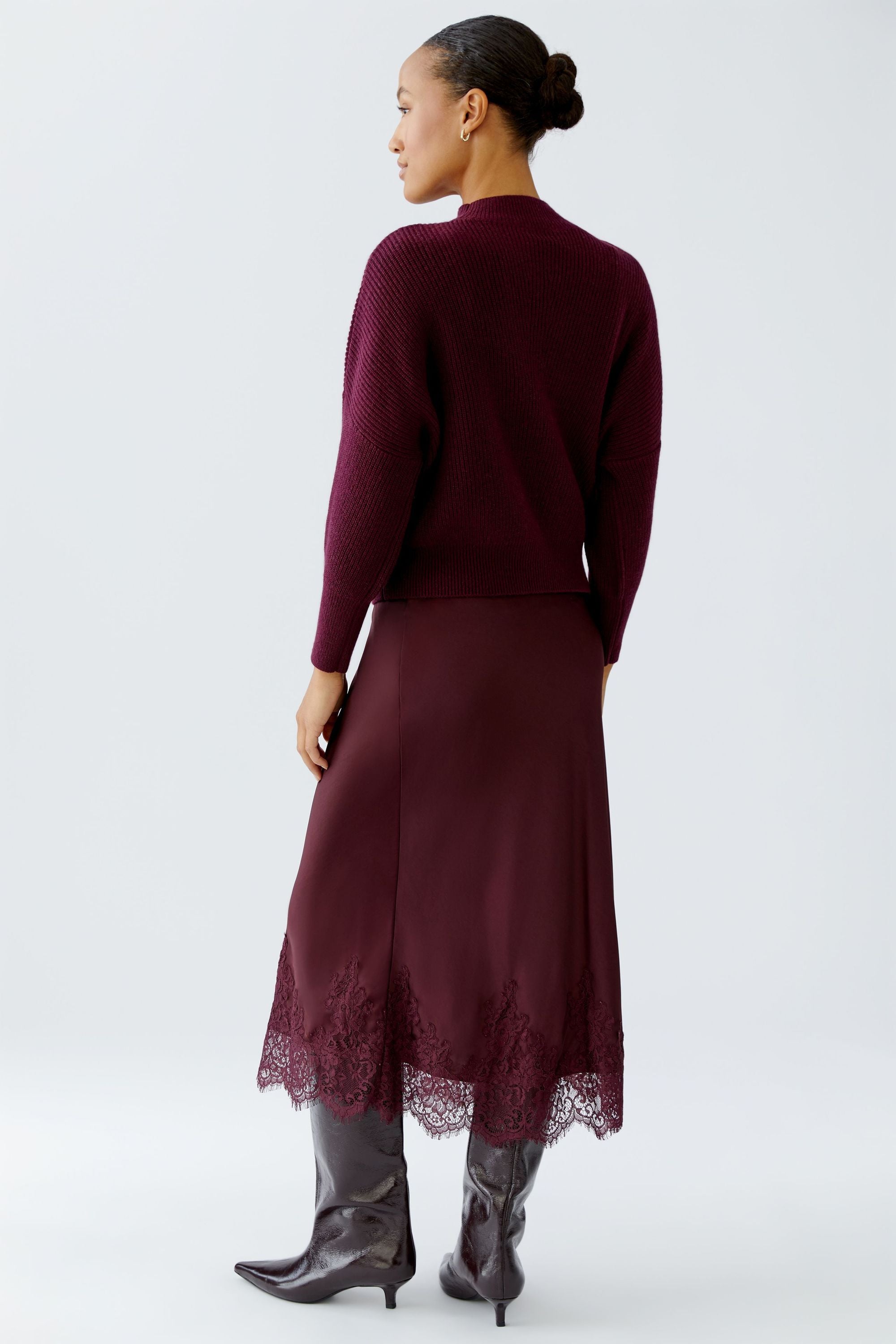 Strickpullover aus Wollmix - 3912-bramble berry - Violett