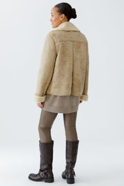 Übergangsjacke aus Kunstleder - 7352-stone - Beige