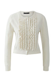 Strickjacke aus Baumwollmix - 1021-offwhite - Grau