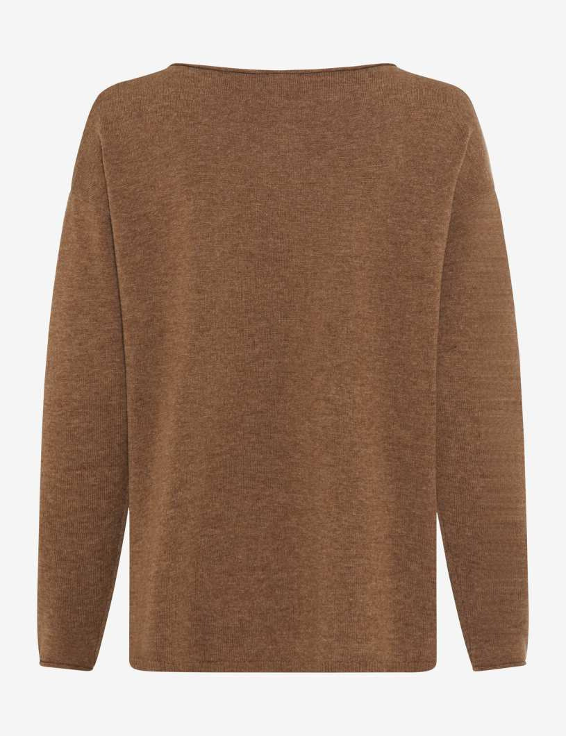 Strickpullover LIZ aus Schurwolle - 53-taupe - Braun