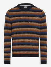 Strickpullover RICK aus Wolle - 23-navy - Mehrfarbig