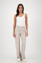 Hose Straight leg in Velour-Optik - 540 greige - Beige
