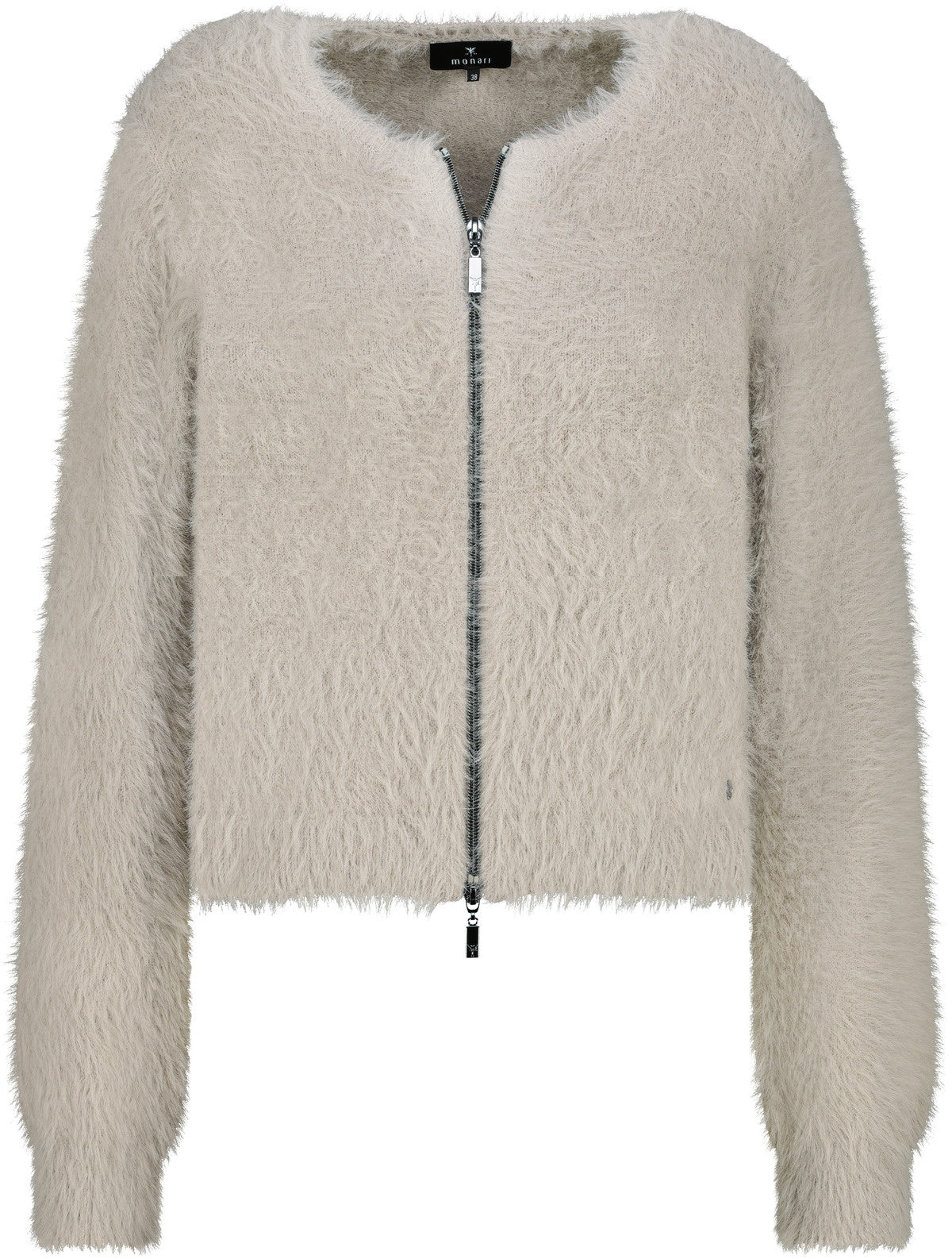 Strickjacke in Felloptik - 540 greige - Grau