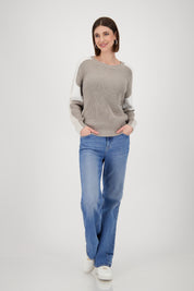 Strickpullover  mit glitzerndem Lurex - 540 greige - Beige