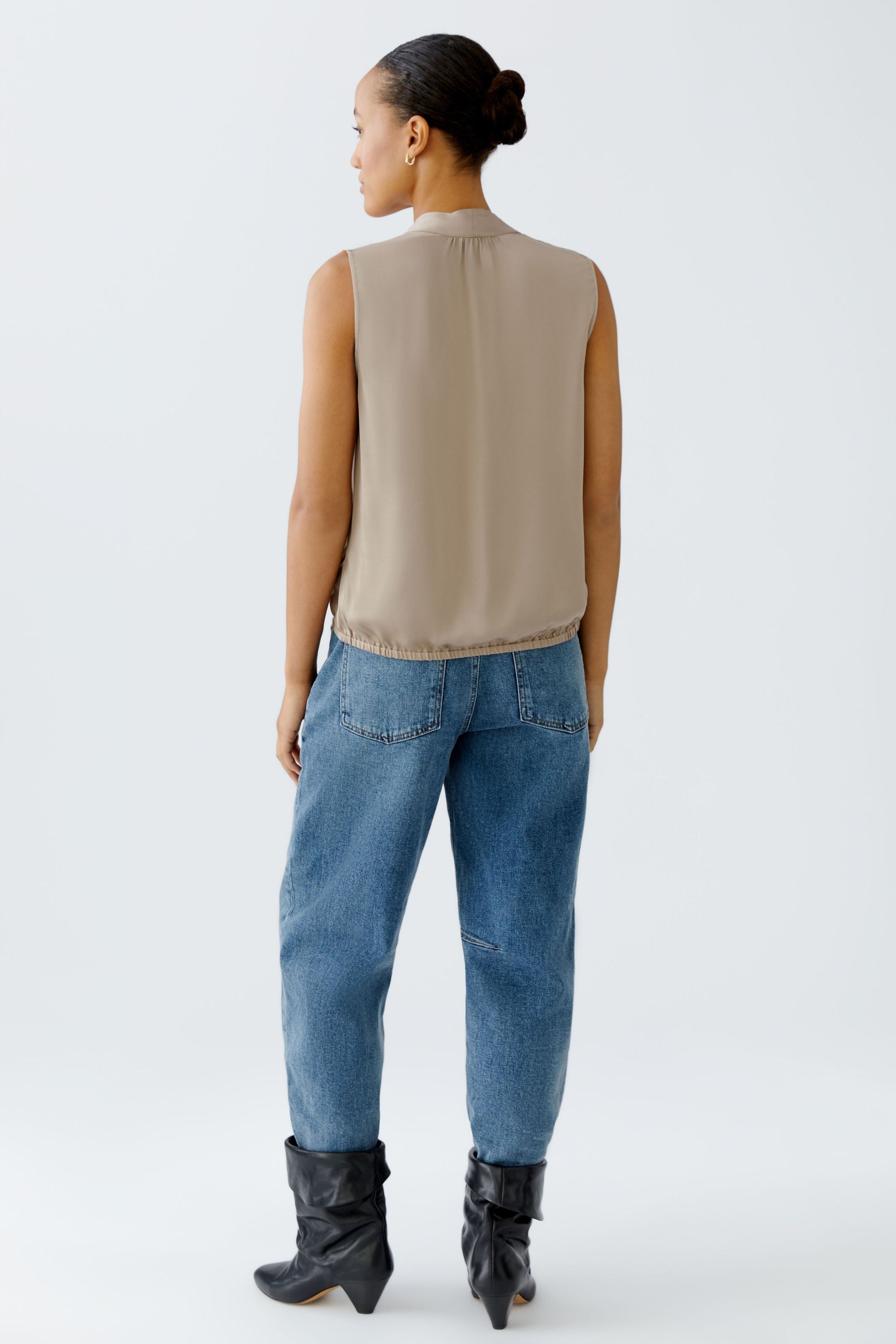 Schluppenbluse aus Viskose - 8142-fungi - Braun