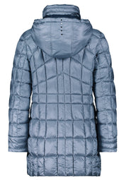 Steppmantel mit abnehmbarer Kapuze - 8494-Real Teal - Grün