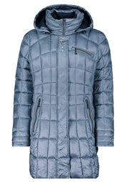 Steppmantel mit abnehmbarer Kapuze - 8494-Real Teal - Grün