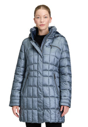 Steppmantel mit abnehmbarer Kapuze - 8494-Real Teal - Grün