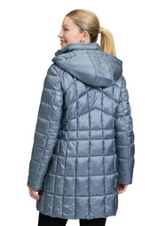 Steppmantel mit abnehmbarer Kapuze - 8494-Real Teal - Grün