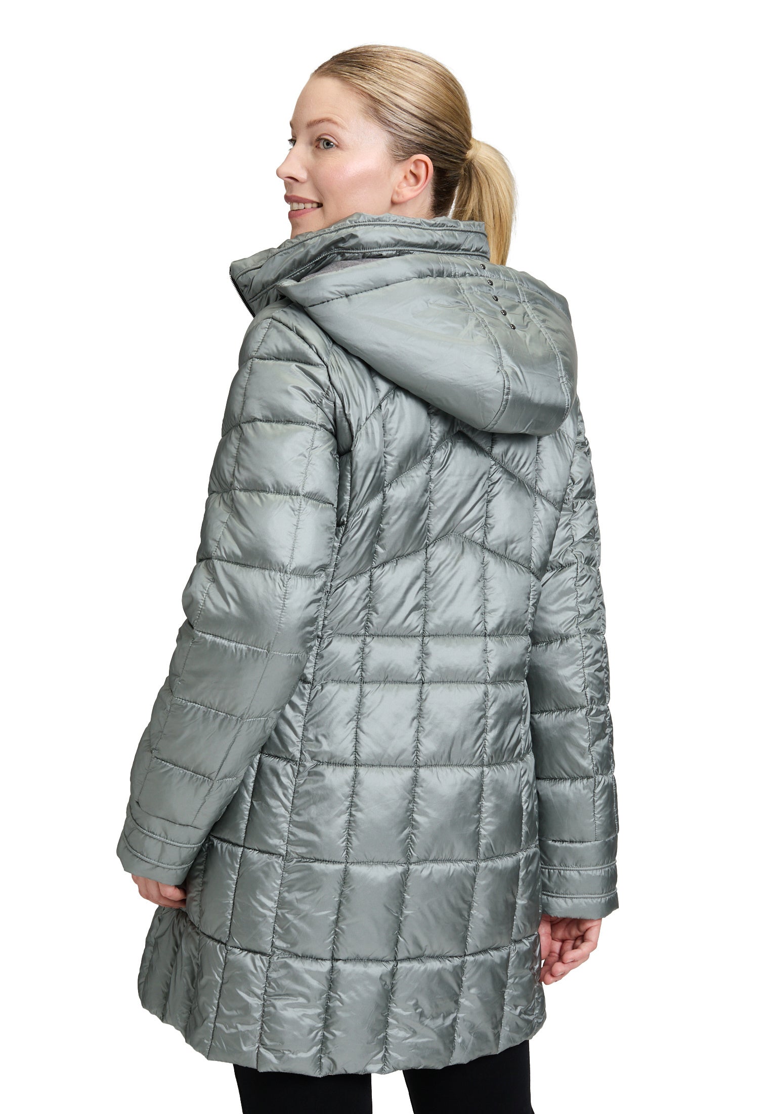 Steppmantel mit abnehmbarer Kapuze - 5722-Sea Spray - Blau