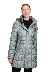 Steppmantel mit abnehmbarer Kapuze - 5722-Sea Spray - Blau
