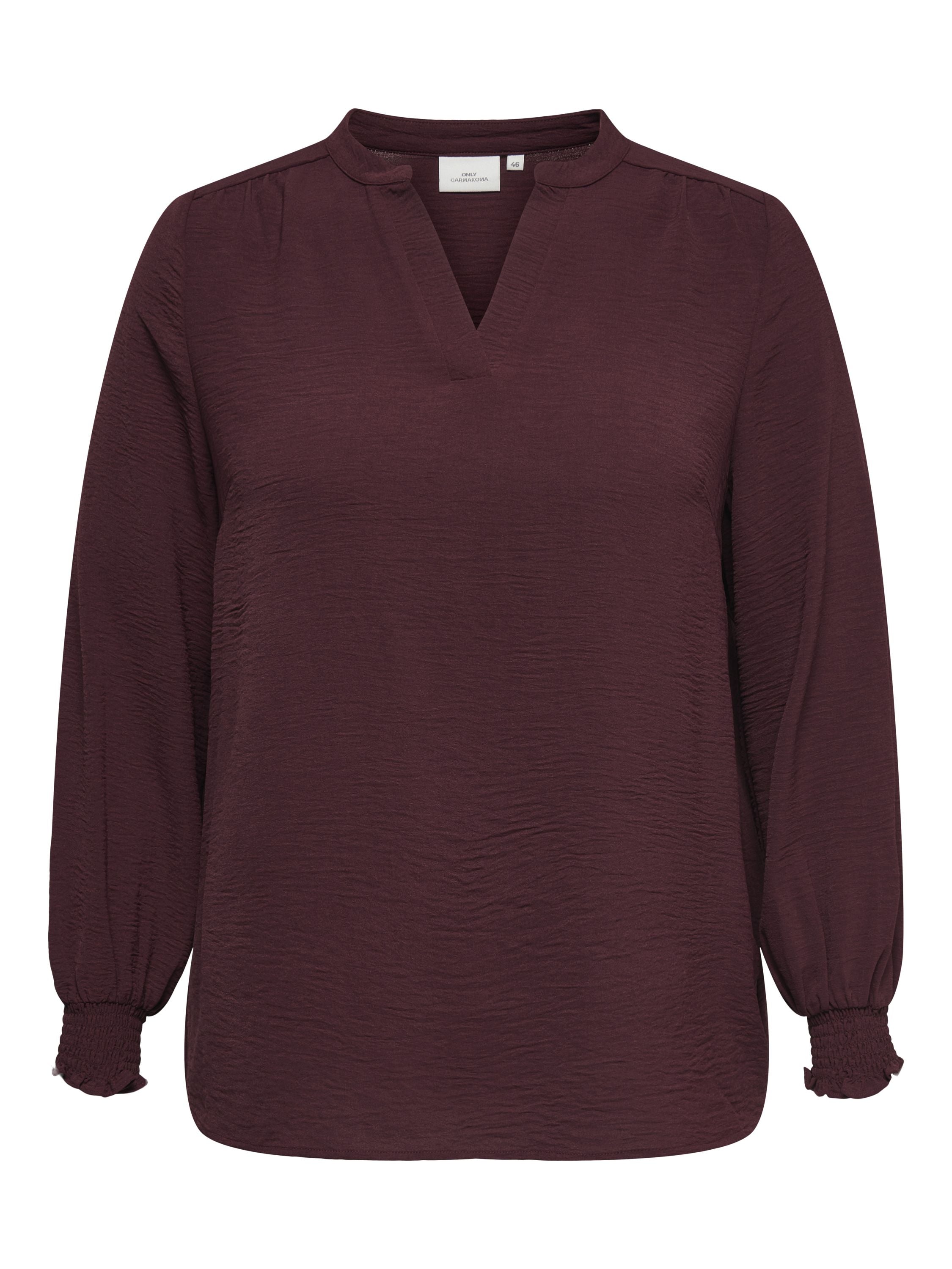 Bluse mit V-Ausschnitt - Tawny Port - Rot