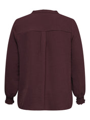 Bluse mit V-Ausschnitt - Tawny Port - Rot