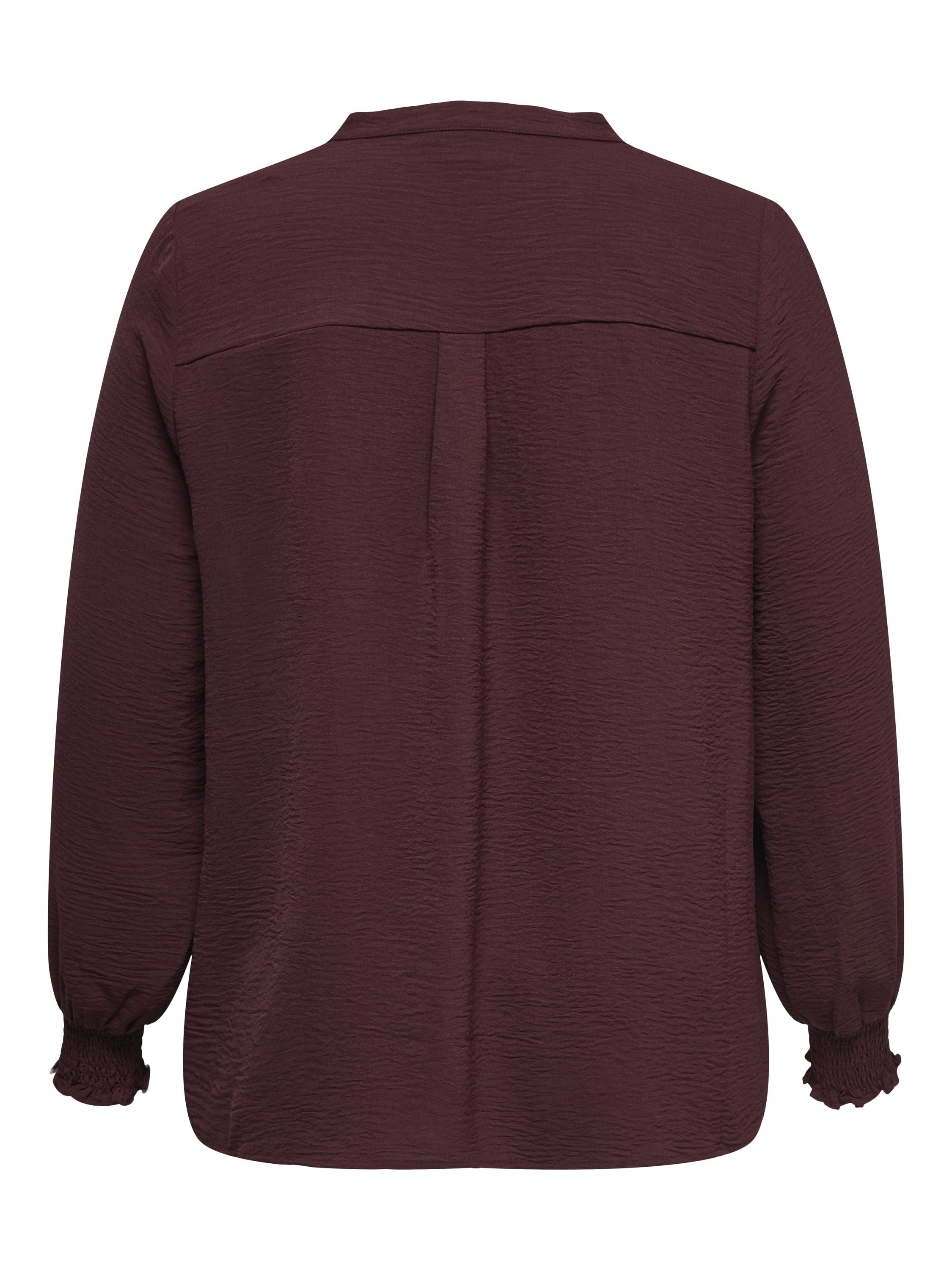 Bluse mit V-Ausschnitt - Tawny Port - Rot