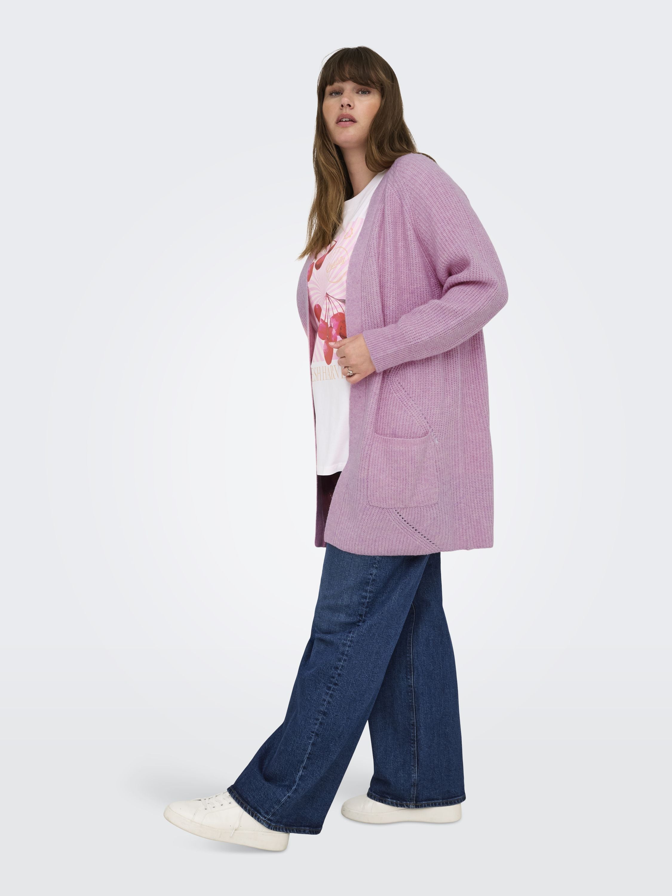 Strickjacke - Mauve Mist/MELANGE - Rosa