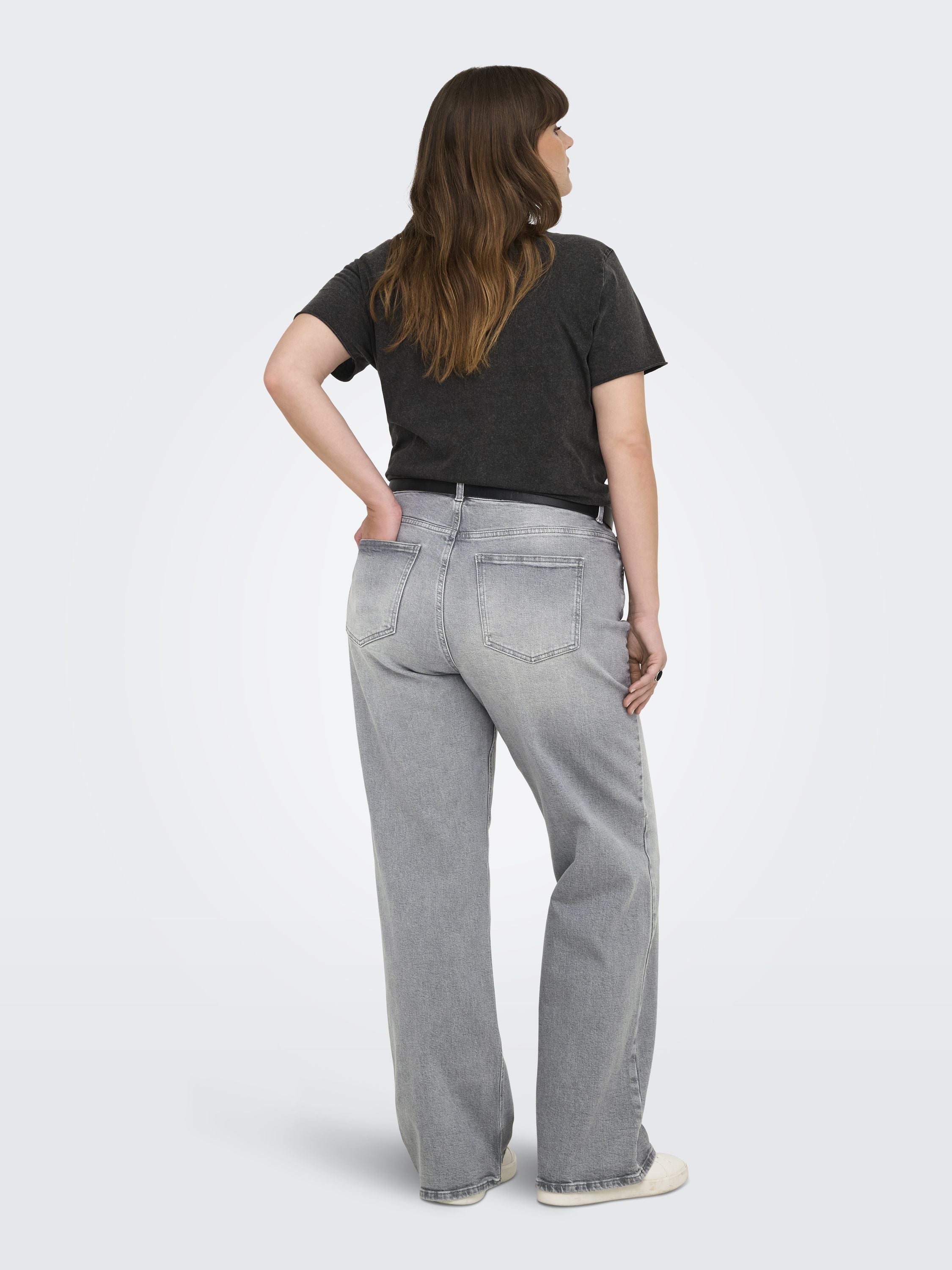 Jeans Wide Leg - Grey Denim - Grau