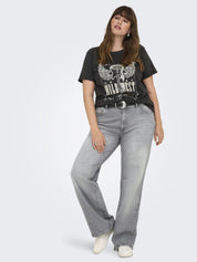 Jeans Wide Leg - Grey Denim - Grau