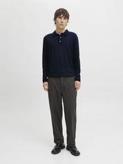 Poloshirt aus Merinowolle - Night Sky - Blau