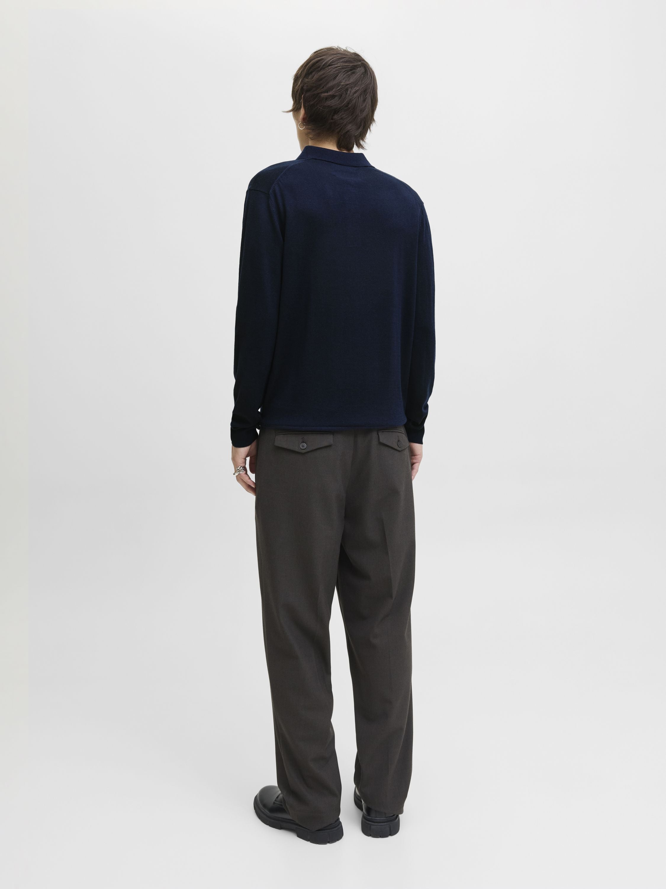Poloshirt aus Merinowolle - Night Sky - Blau