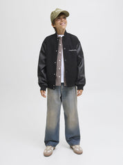 Bomberjacke mit Schriftzug - Black/BLACK SLEEVES - Schwarz