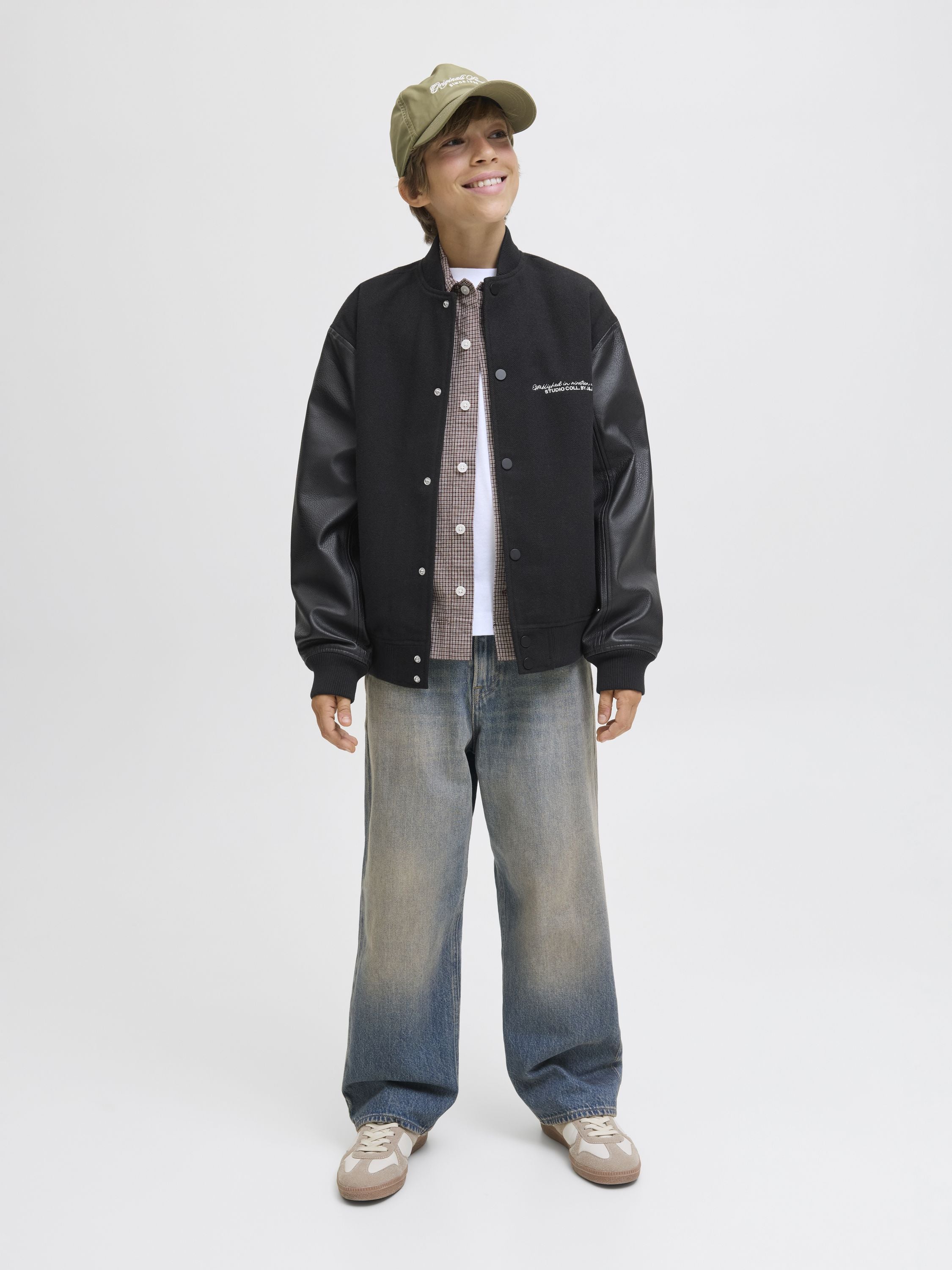 Bomberjacke mit Schriftzug - Black/BLACK SLEEVES - Schwarz