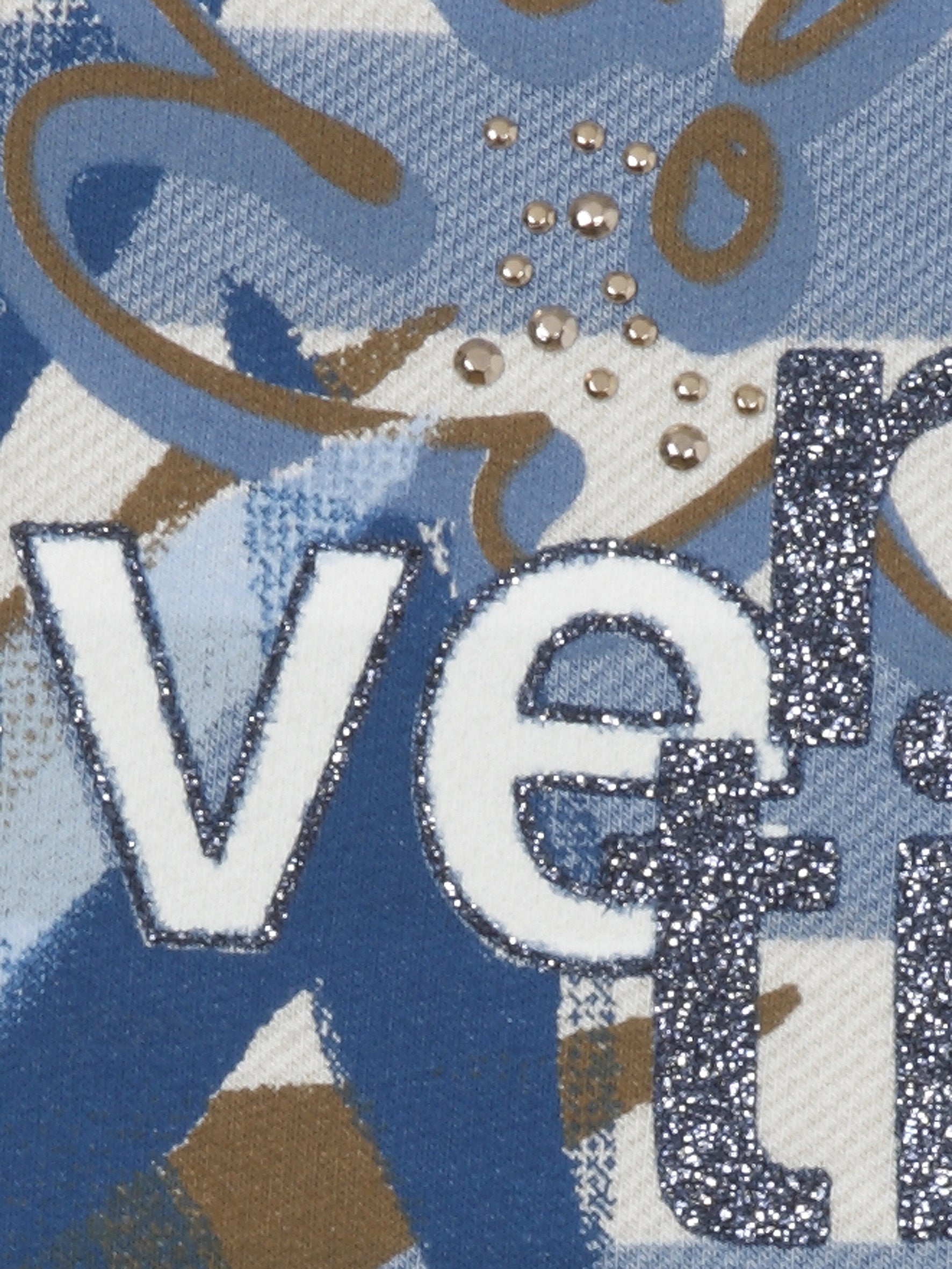 Sweatshirt aus Viskose - 843-bleu multicolor - Blau