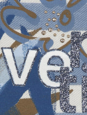 Sweatshirt aus Viskose - 843-bleu multicolor - Blau