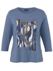 T-Shirt 3/4 Arm - 843-bleu multicolor - Blau