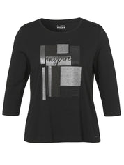 Langarmshirt aus Baumwollmix - 100-schwarz - Schwarz