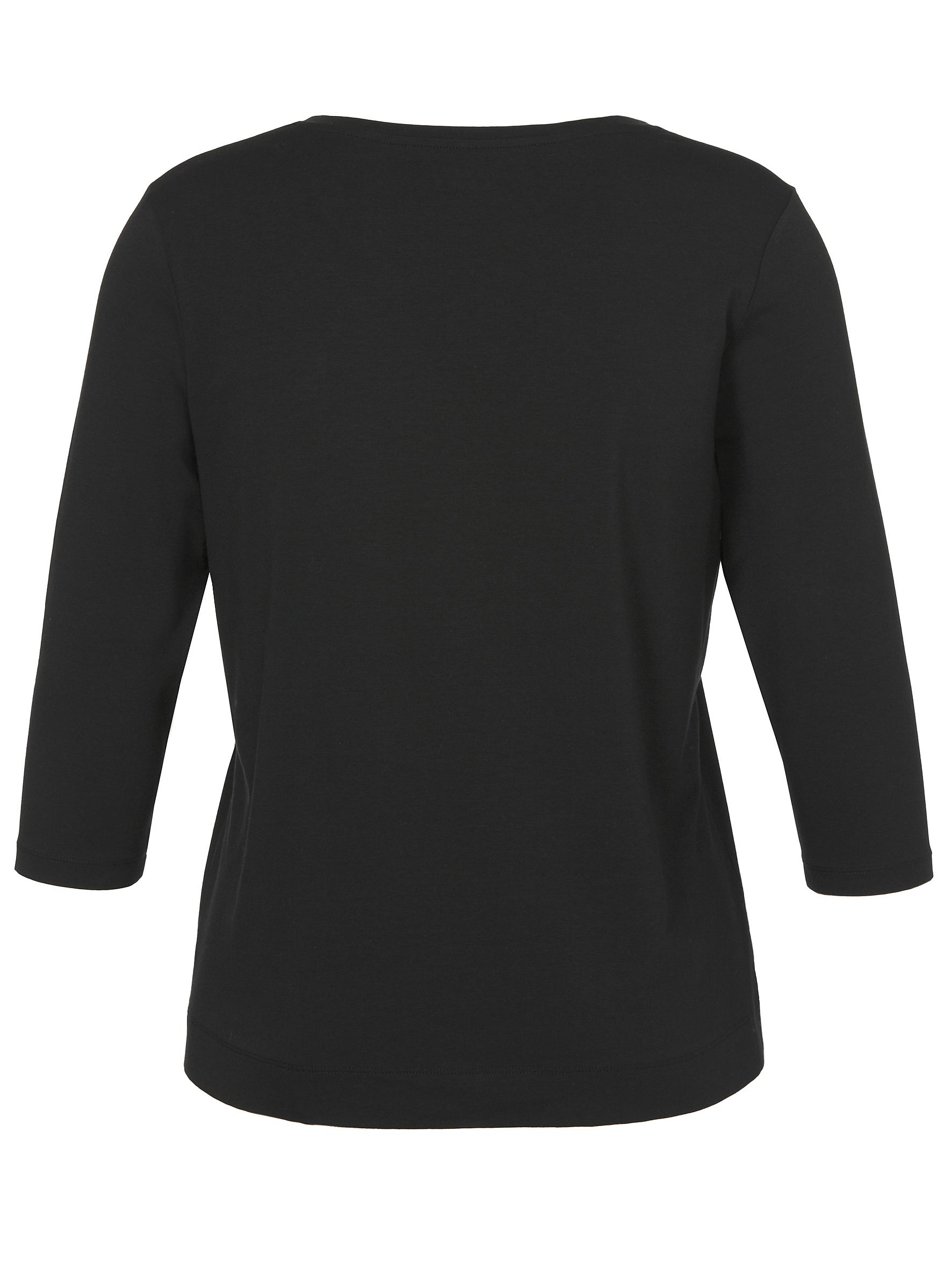 Langarmshirt aus Baumwollmix - 100-schwarz - Schwarz