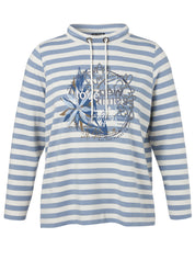 Sweatshirt aus Viskose - 843-bleu multicolor - Blau