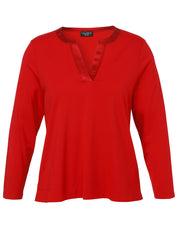 Schlupfbluse aus Viskosemix - 350-rot - Rot