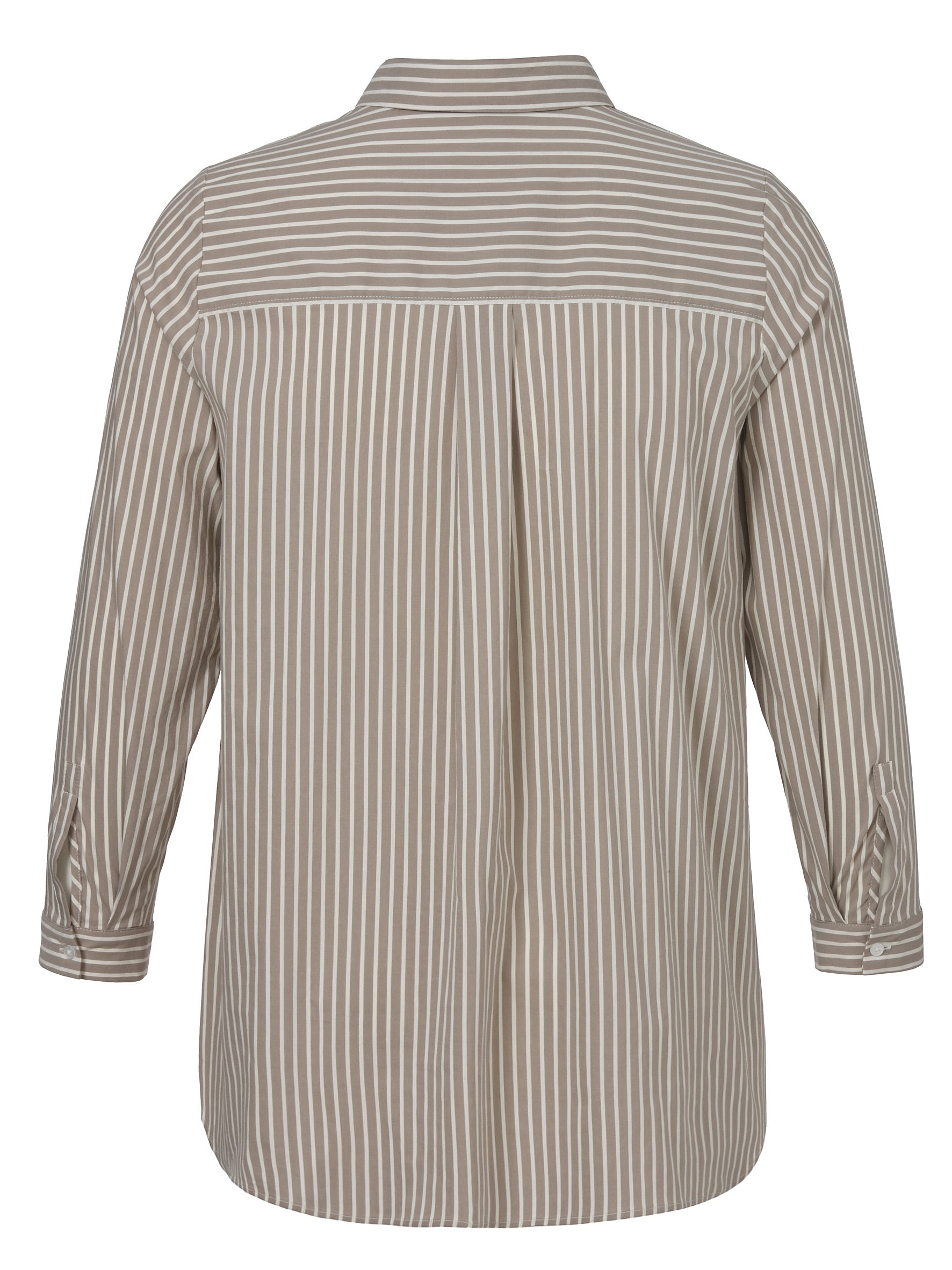 Hemdbluse aus Baumwollmix - 740920-mokka / creme - Braun