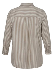 Hemdbluse aus Baumwollmix - 740920-mokka / creme - Braun