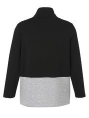 Sweatshirt aus Viskosemix - 100151-schwarz/grau melange - Schwarz
