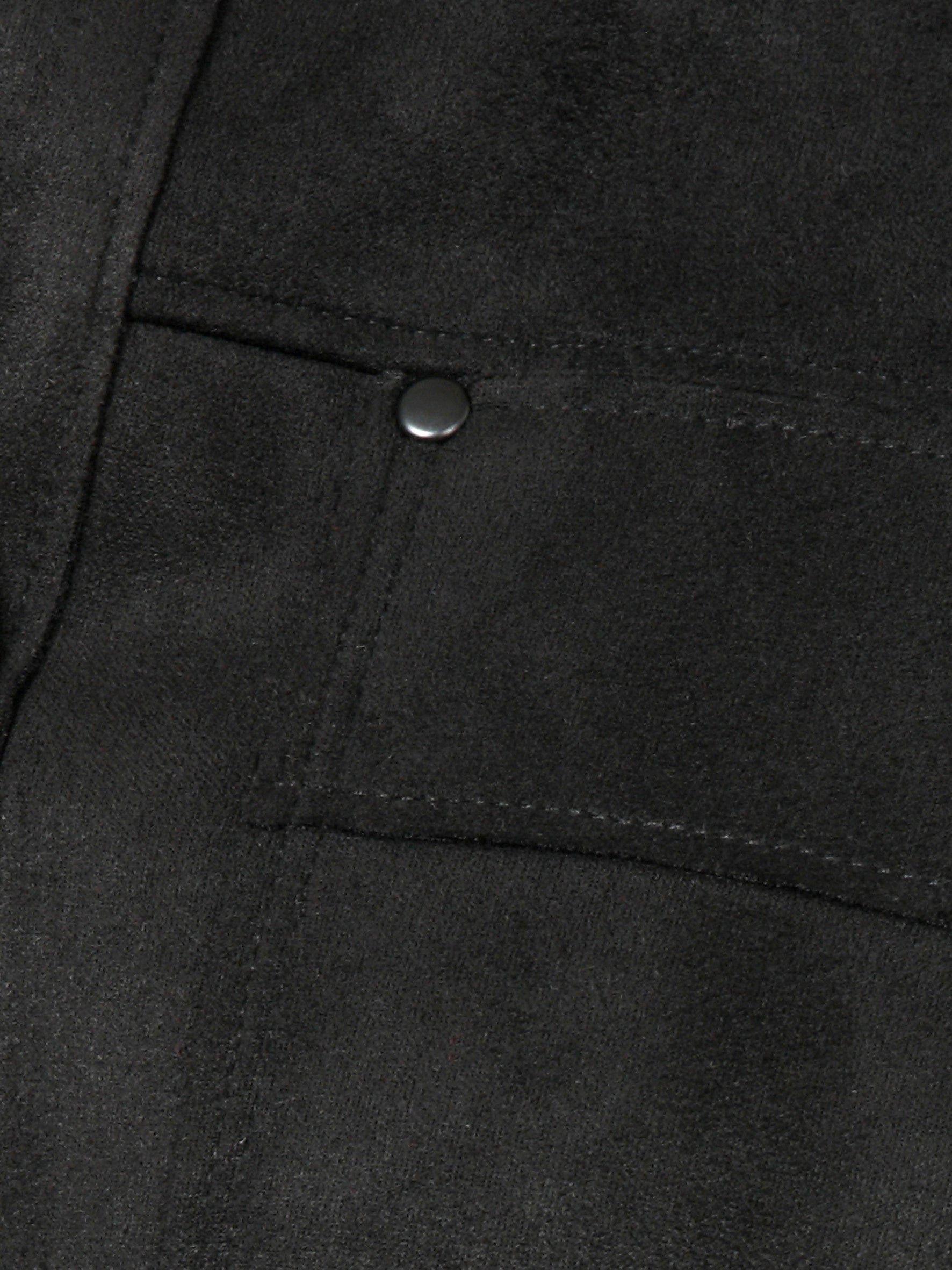 Overshirt mit aufliegendem Kragen - 100-schwarz - Schwarz