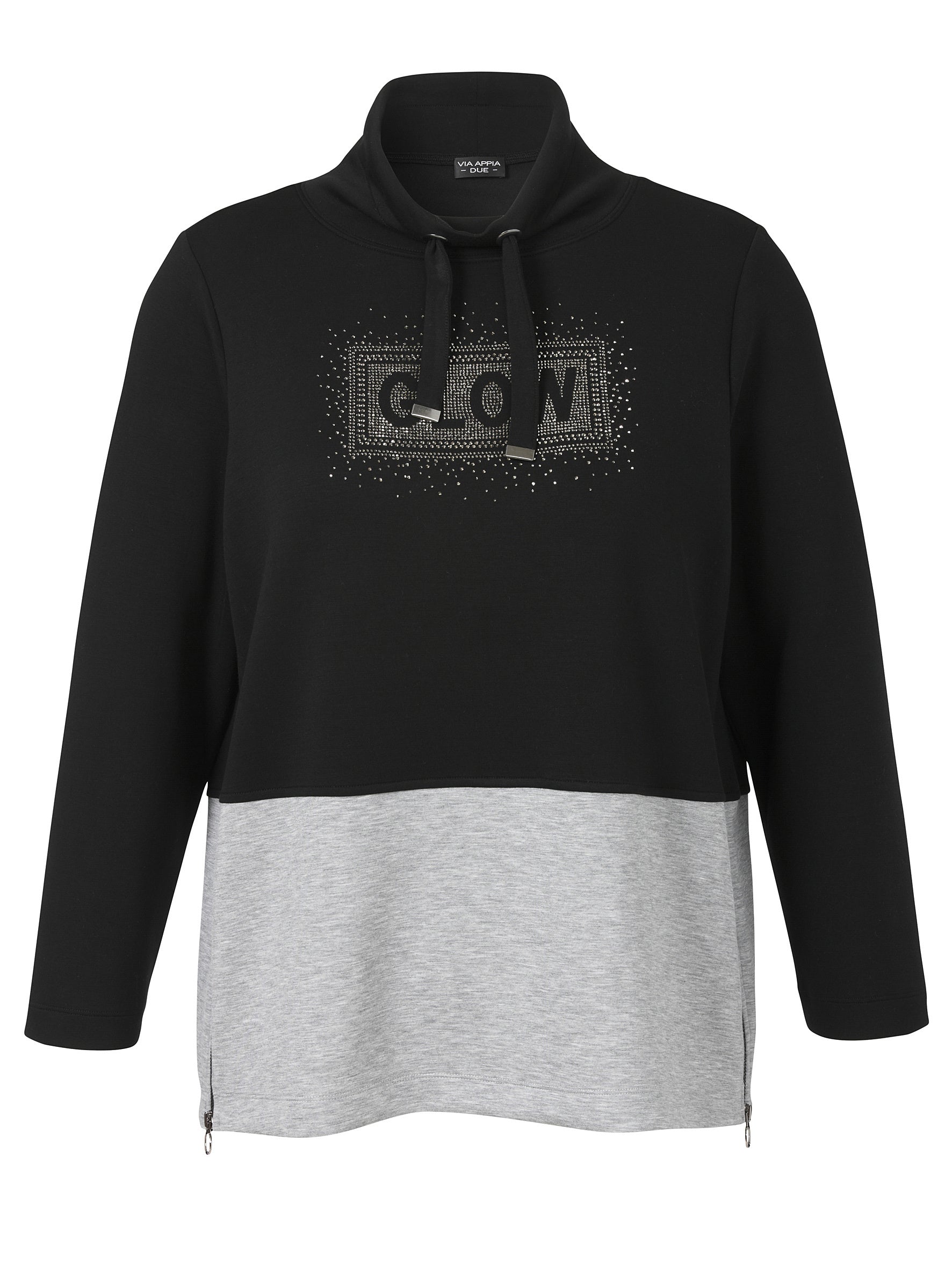 Sweatshirt aus Viskosemix - 100151-schwarz/grau melange - Schwarz