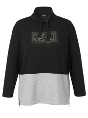 Sweatshirt aus Viskosemix - 100151-schwarz/grau melange - Schwarz