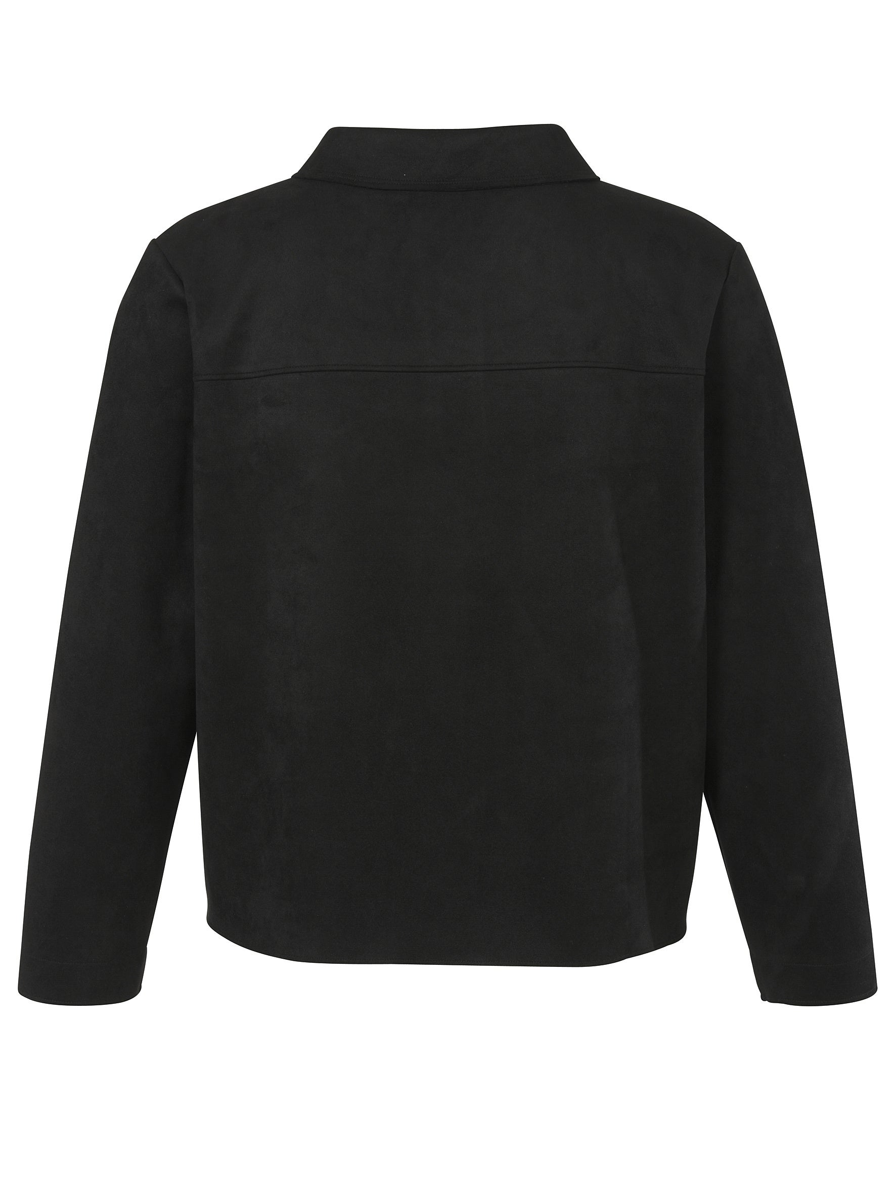 Overshirt mit aufliegendem Kragen - 100-schwarz - Schwarz