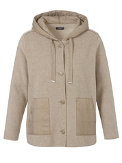 Overshirt aus Viskosemix - 741-mokka melange - Braun