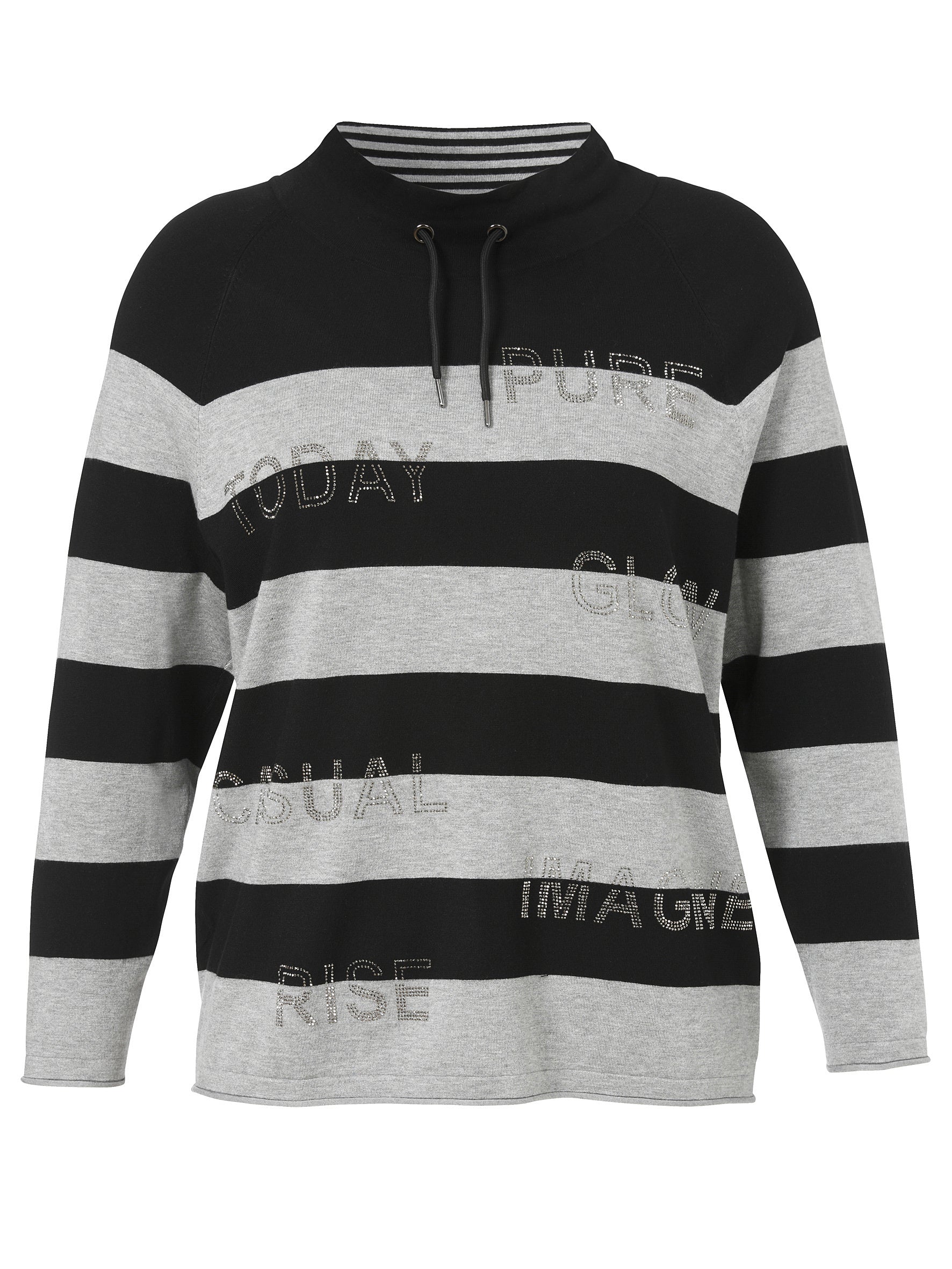 Sweatshirt aus Viskosemix - 151100-grau melange/schwarz - Grau
