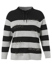 Sweatshirt aus Viskosemix - 151100-grau melange/schwarz - Grau